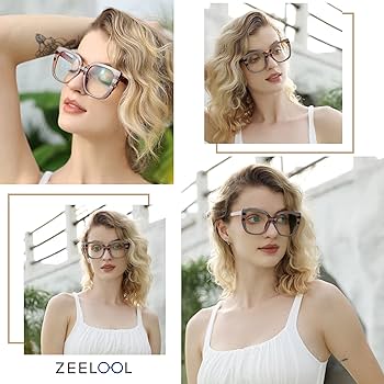 Amazon.com: Zeelool Stylish Oversized Square Blue Light